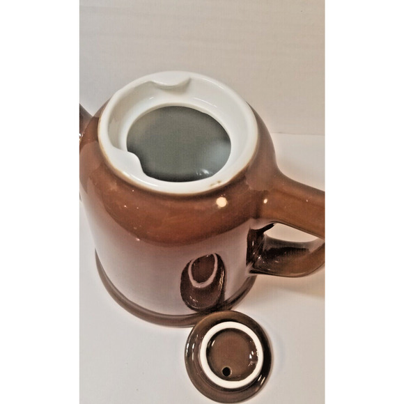 1950's MCM Hall Small Teapot Brown 4.5" Single Serve Restaurant Ware USA - Picture 4 of 6